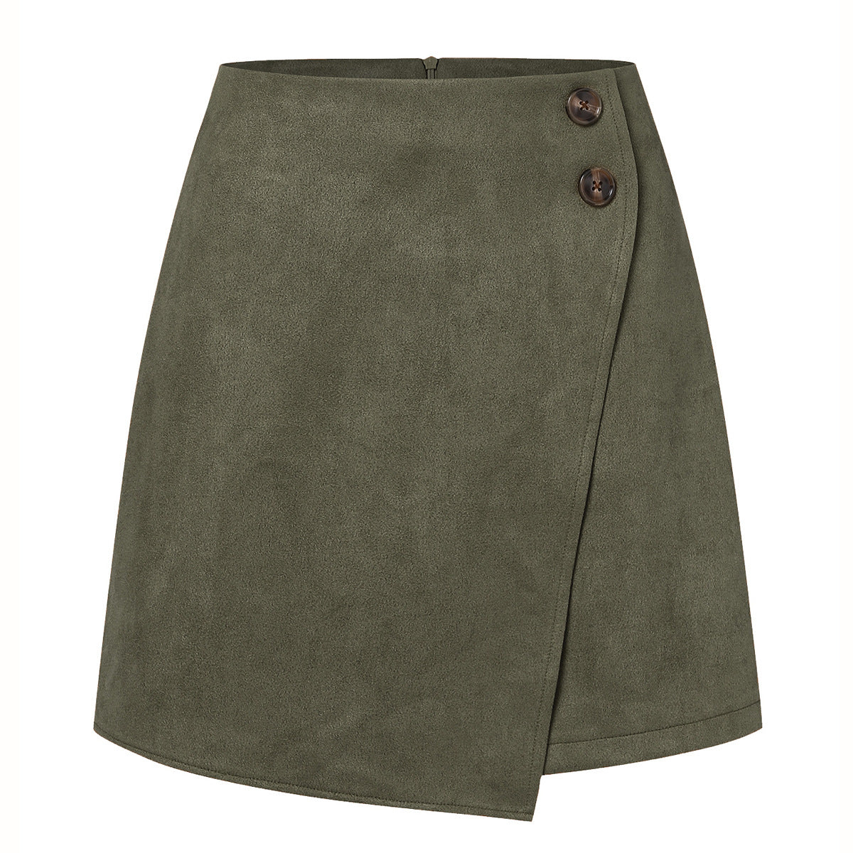 Jupe Mini Luxueuse en Suède pour Femme – Jupe Slim Asymétrique en Velours Côtelé