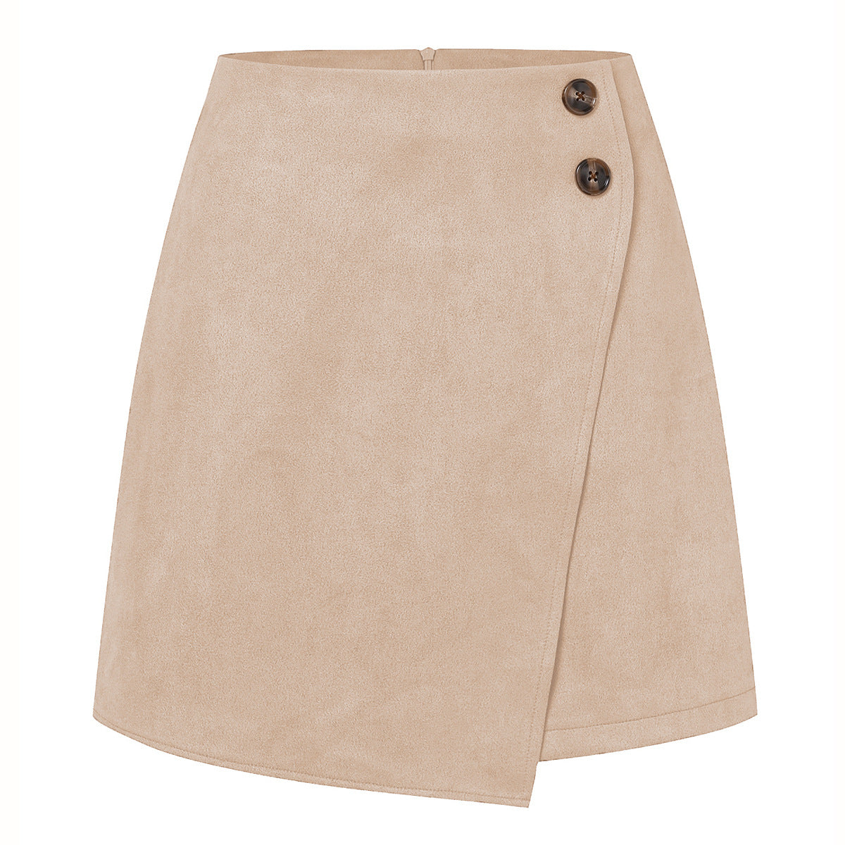Jupe Mini Luxueuse en Suède pour Femme – Jupe Slim Asymétrique en Velours Côtelé