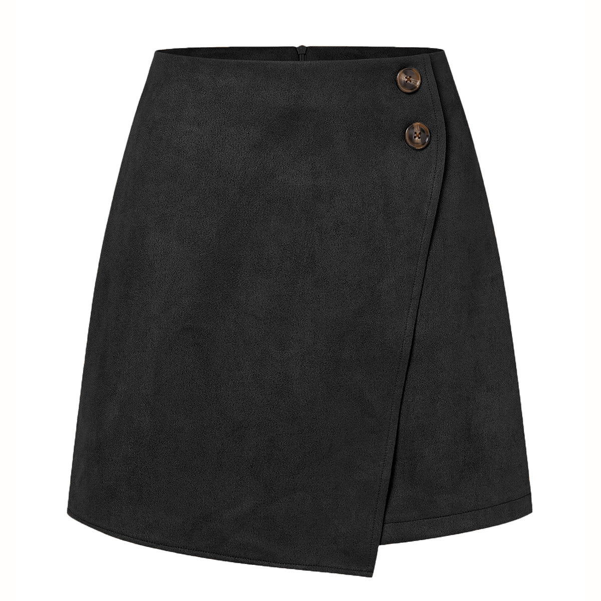 Jupe Mini Luxueuse en Suède pour Femme – Jupe Slim Asymétrique en Velours Côtelé