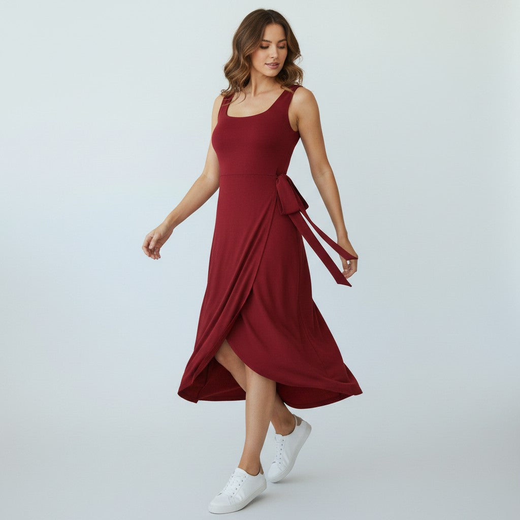 Women's Stretch Wrap Dress - Comfortable and Elegant