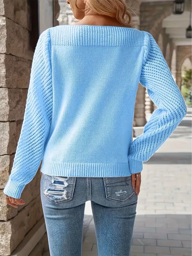 Let og åndbar Emma-pullover med rund hals til kvinder