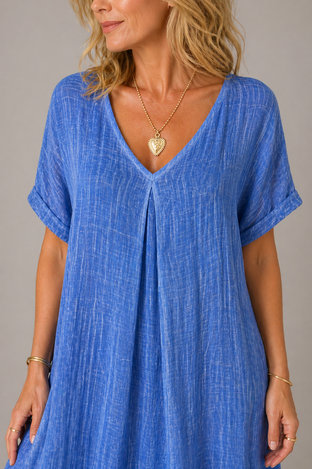 Robe femme decontractee a col V - Fluide et confortable