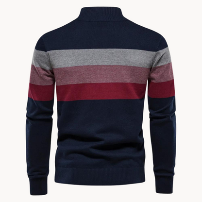 Pull Zippé À Rayures Homme – Style Intemporel Et Confort Moderne