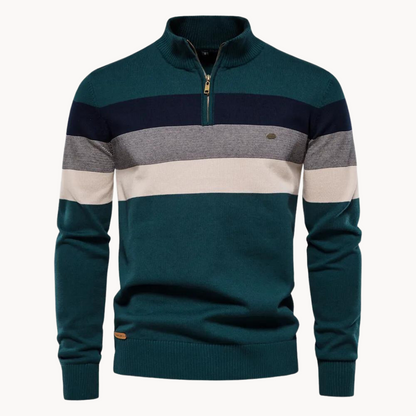 Pull Zippé À Rayures Homme – Style Intemporel Et Confort Moderne