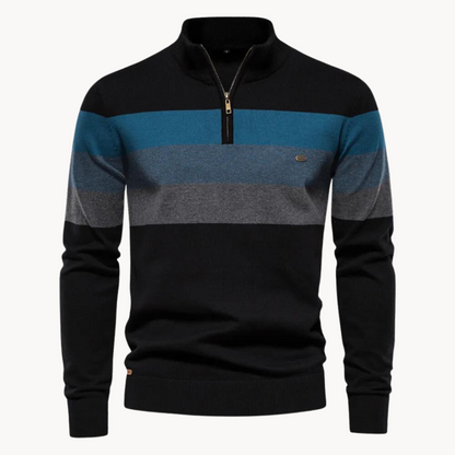 Pull Zippé À Rayures Homme – Style Intemporel Et Confort Moderne