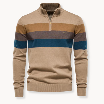 Pull Zippé À Rayures Homme – Style Intemporel Et Confort Moderne