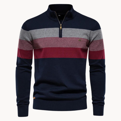 Pull Zippé À Rayures Homme – Style Intemporel Et Confort Moderne
