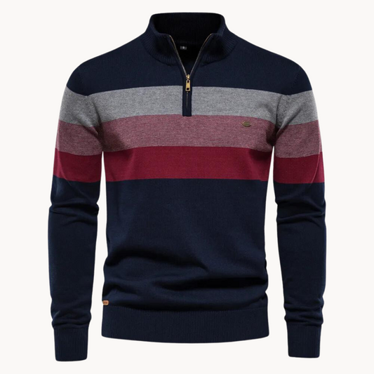 Pull Zippé À Rayures Homme – Style Intemporel Et Confort Moderne