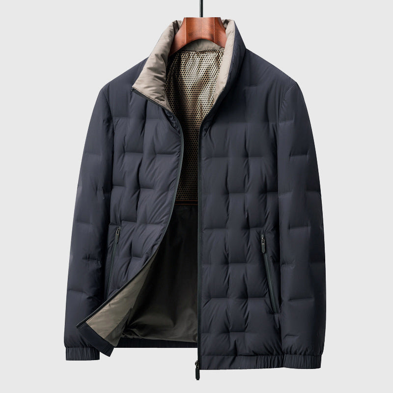 Veste Matelassée Homme à Col Haut – Manteau Zippé Chaud