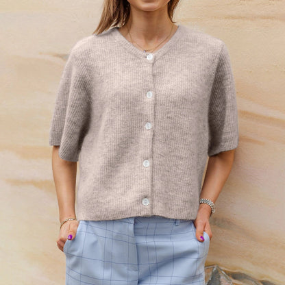 Women's short-sleeved streetwear cardigan - Modern and lightweight