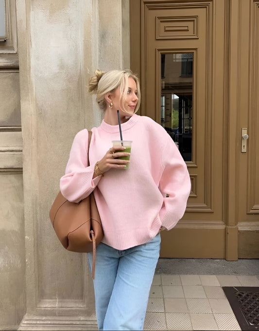 Tendance Pull Oversize à Col Rond pour Femme – Élégant et Confortable