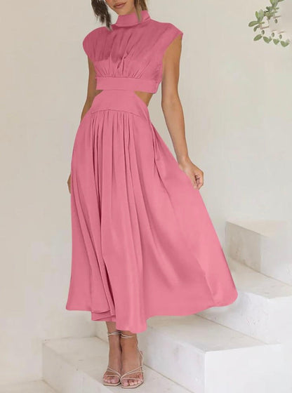 Robe longue pour femme avec décolleté hanches ouvertes - Robe élégante et fluide