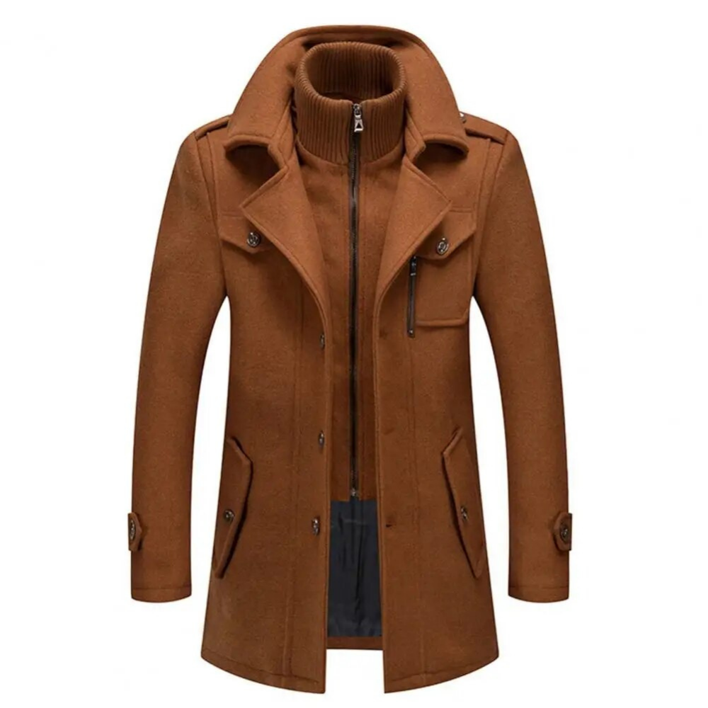 Manteau pour Homme en Mélange de Laine à Double Col – Classique Hiver