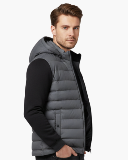 Giacca imbottita con cappuccio da uomo – Stile urbano e comfort termico