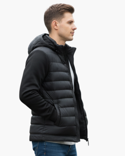 Giacca imbottita con cappuccio da uomo – Stile urbano e comfort termico