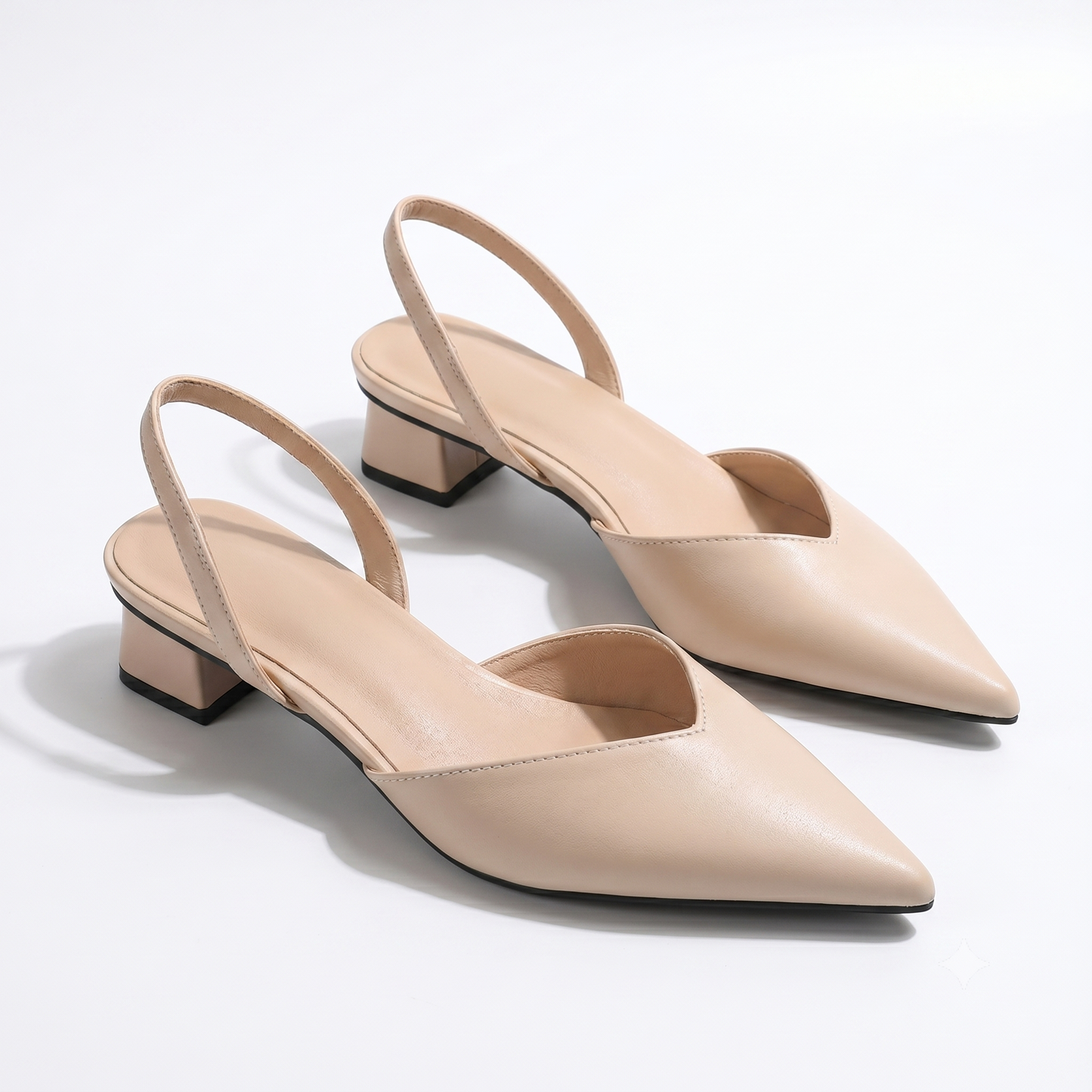 Escarpins slingback femme a talon bloc bas - Confortables et elegants