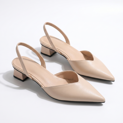 Escarpins slingback femme a talon bloc bas - Confortables et elegants