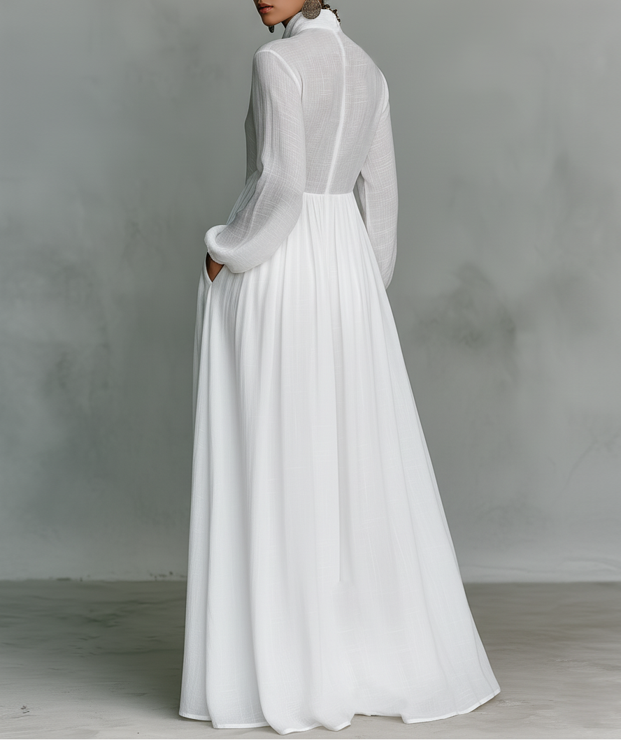 Robe maxi femme boutonnée sur le devant - Fluide et elegante