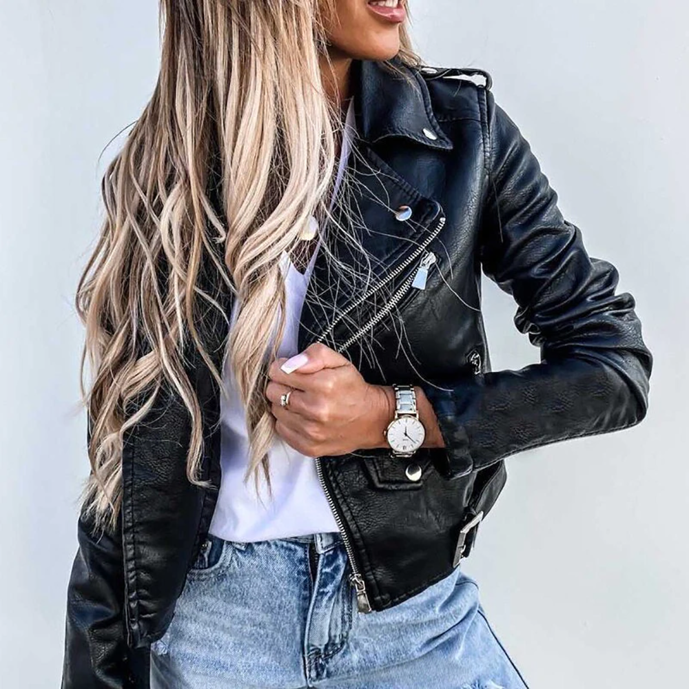Veste en cuir élégante et stylée pour femme