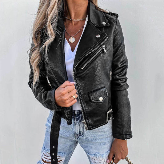 Veste en cuir élégante et stylée pour femme