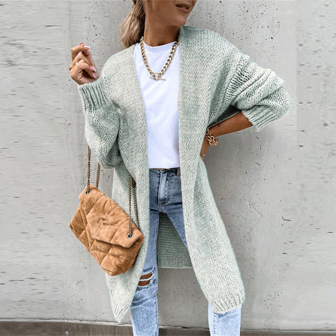 Cardigan Long Oversize pour Femme – Tricot Libre et Confortable