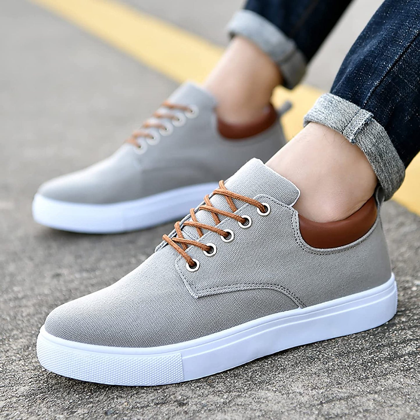 Homme Baskets cool avec semelles blanches