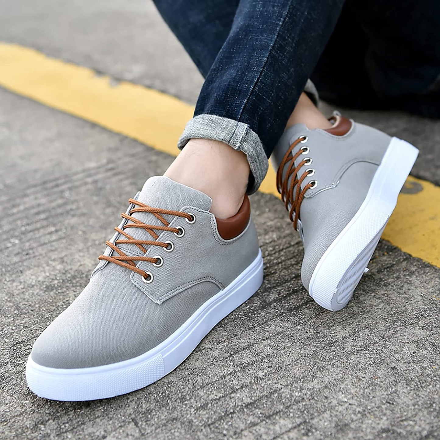 Homme Baskets cool avec semelles blanches