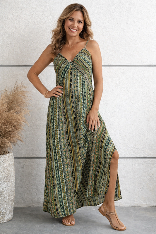 Robe maxi femme imprimée – Coupe fluide et allure estivale