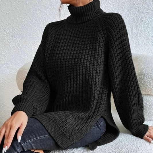 Pull col roulé tricoté tendance pour femmes