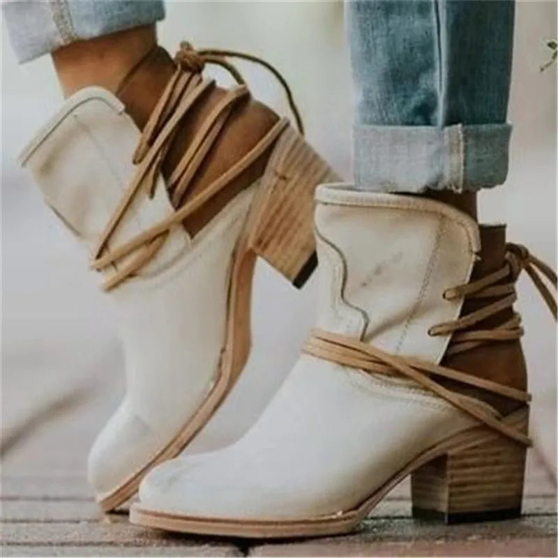Bottes occidentales en cuir vintage