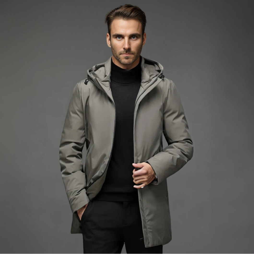 Parka Mi-Longue à Capuche pour Homme – Manteau d’Hiver Chaud