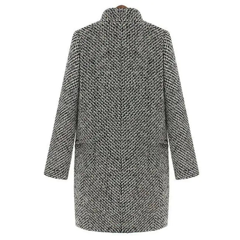 Manteau Long Élégant en Tweed de Laine pour Femme – Manteau de Luxe Confortable