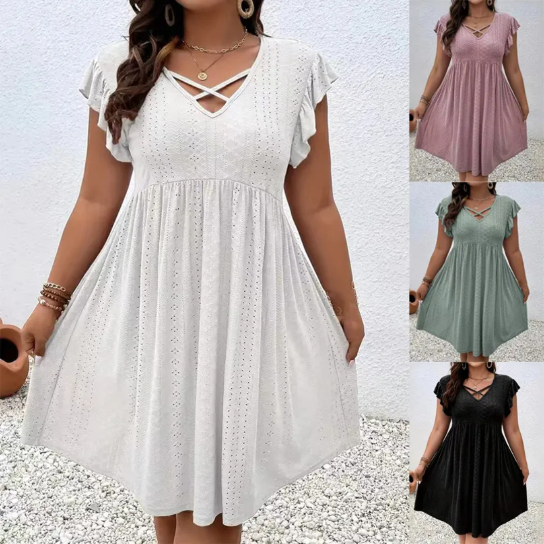 Mini robe décontractée à manches courtes – Parfaite pour les journées chaudes