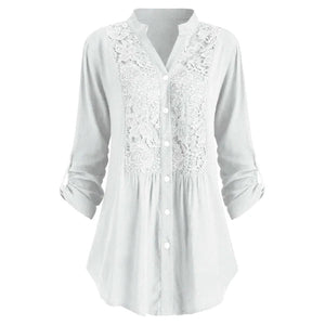 Elegant blondebluse til kvinder med knapper – afslappet tunika