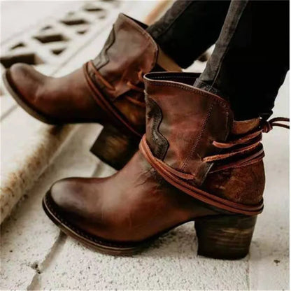 Bottes occidentales en cuir vintage