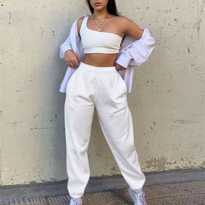Pantalon de Jogging Confortable en Polaire Femme – Loungewear Épais et Doux