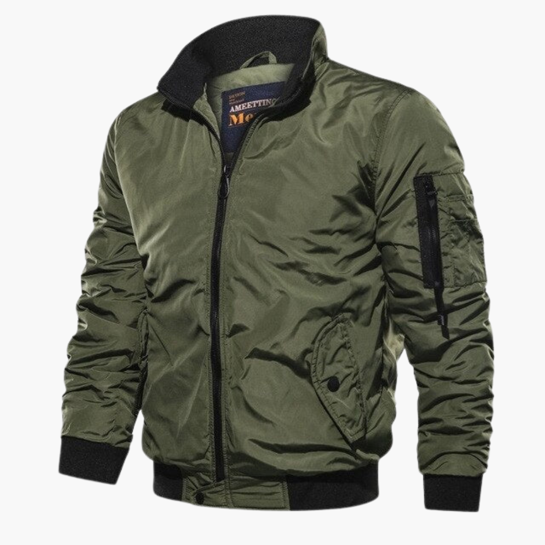 Veste Bomber Homme à Col Montant – Manteau Décontracté Premium