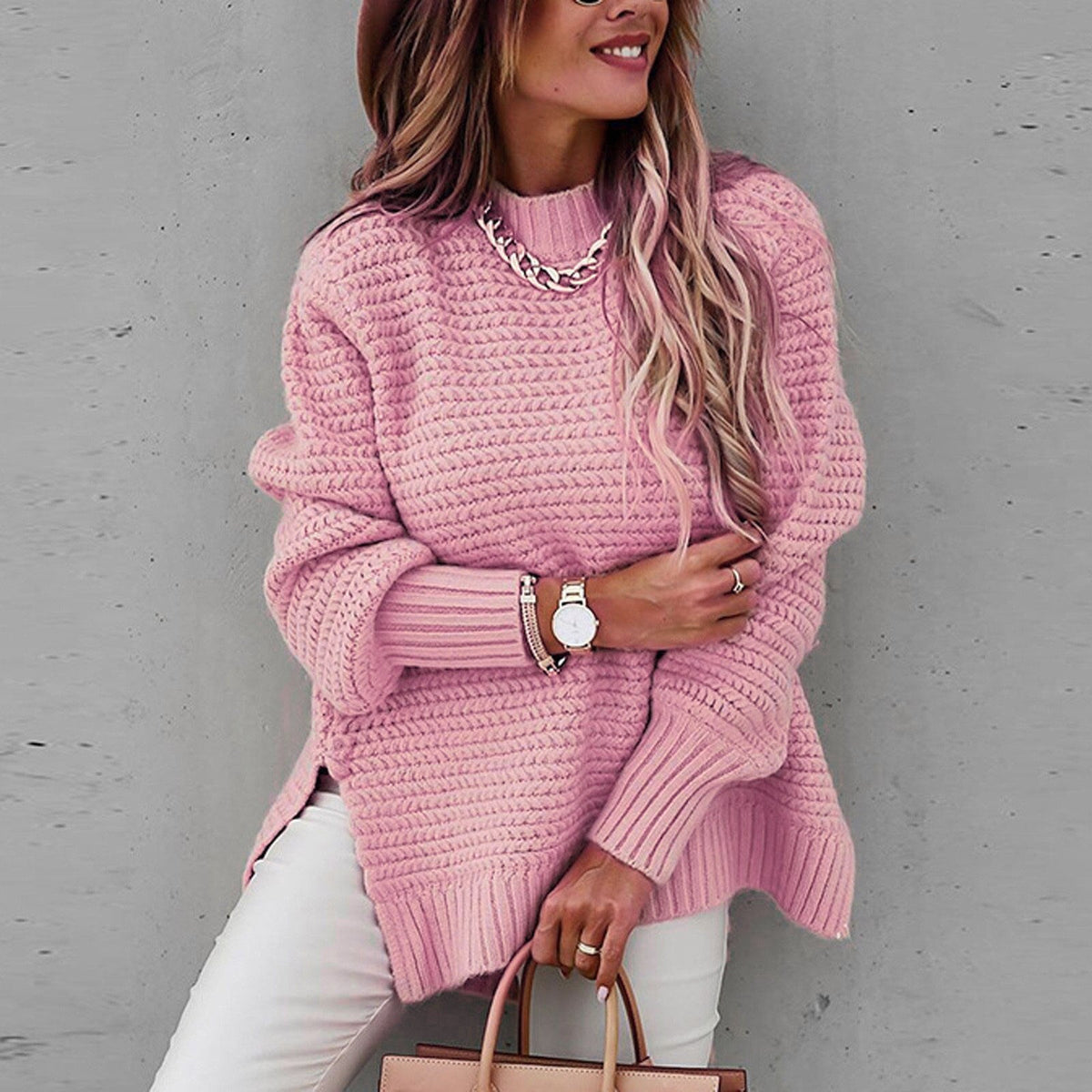 Jersey de cuello medio alto para mujer - Elegante y suave