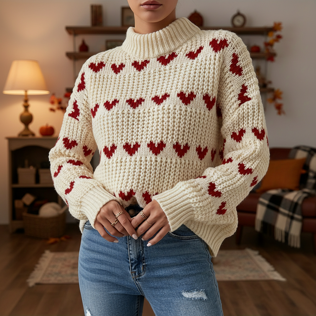 Jersey de cuello alto para mujer - Suave y elegante