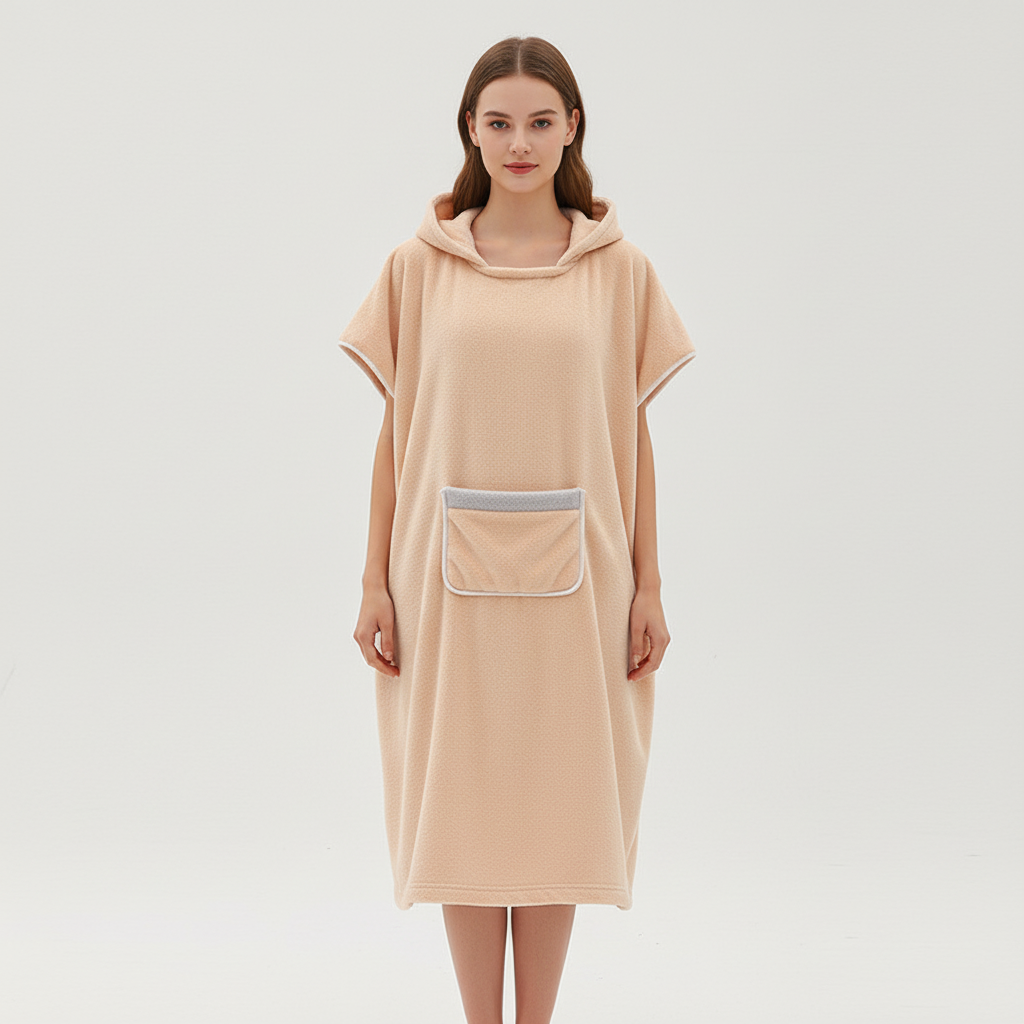 Poncho polar con capucha para mujer - Cálido y cómodo