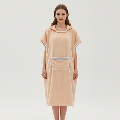 Poncho polar con capucha para mujer - Cálido y cómodo