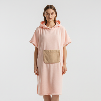 Poncho polar con capucha para mujer - Cálido y cómodo