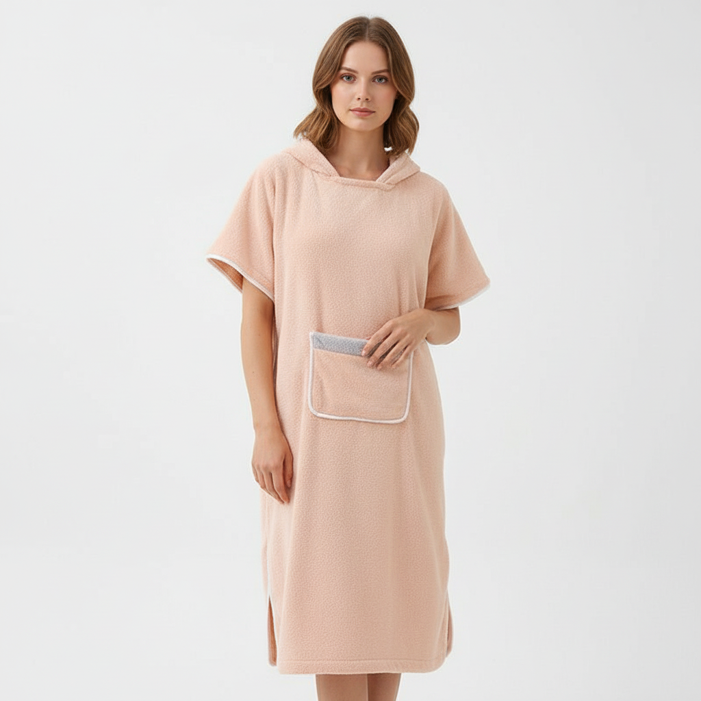 Poncho polar con capucha para mujer - Cálido y cómodo