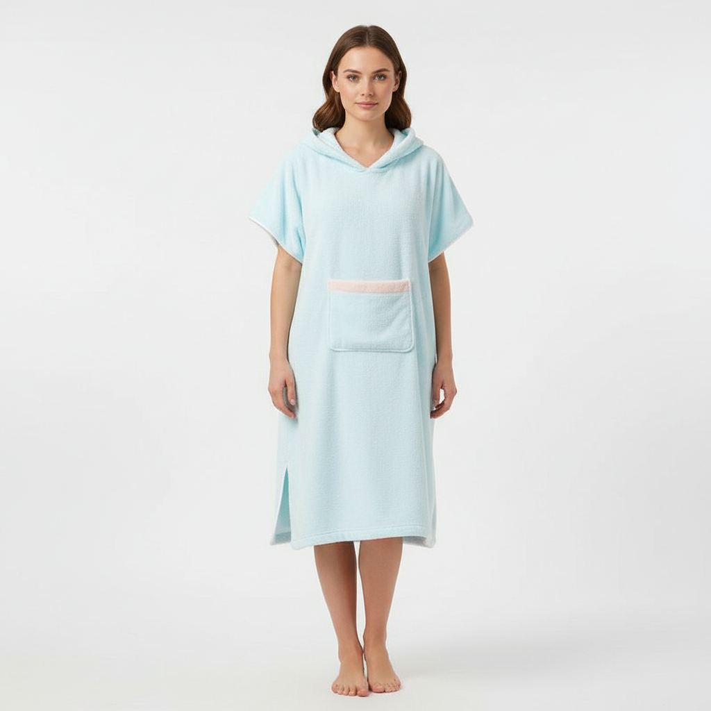 Poncho polar con capucha para mujer - Cálido y cómodo