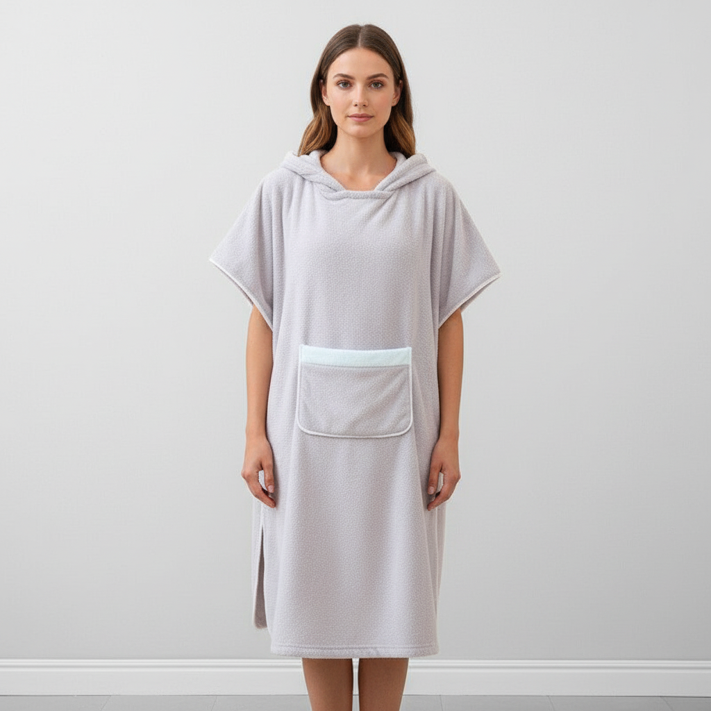 Poncho polar con capucha para mujer - Cálido y cómodo
