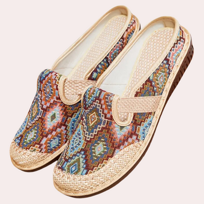 Mules d’Été Brodées Femme – Chaussures Slip-On Confortables et Fashion