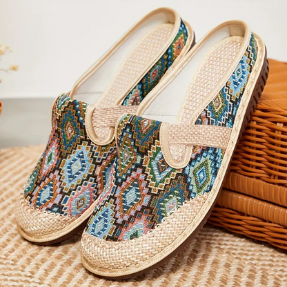 Mules d’Été Brodées Femme – Chaussures Slip-On Confortables et Fashion