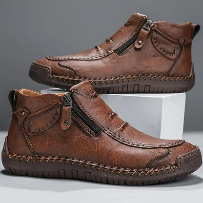 Bottes Homme en Cuir Premium – Design Ergonomique Décontracté à Fermeture Éclair