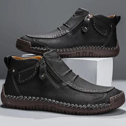 Bottes Homme en Cuir Premium – Design Ergonomique Décontracté à Fermeture Éclair