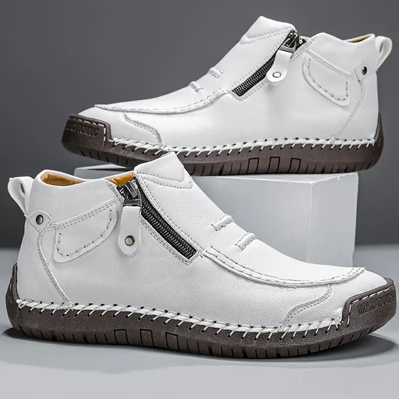 Bottes Homme en Cuir Premium – Design Ergonomique Décontracté à Fermeture Éclair